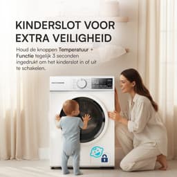 Heinner HWM-M814IVSMNA+++ Slanke Wasmachine 8 kg – 15 Wasprogramma’s – 1400 tpm – Energieklasse A – Kinderslot – LED-Display – Wit – 5 Jaar Garantie — thumbnail 8