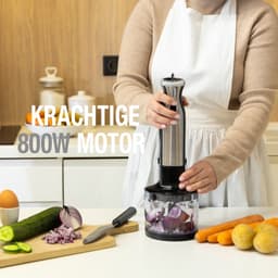MPM - Complete Keukenmachine - Foodprocessor met Accessoires - Keukenrobot Zwart - 800W — thumbnail 4