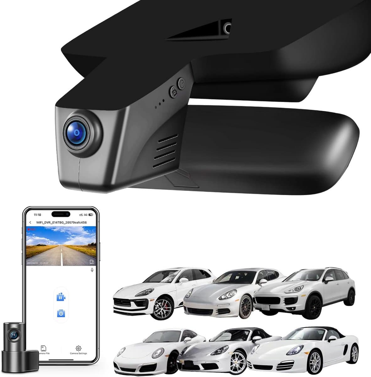 4K Dashcam voor Porsche”、“Cayenne, Macan, 911, Panamera, Boxster, Cayman, 718 Boxster, 128 GB — afbeelding 1