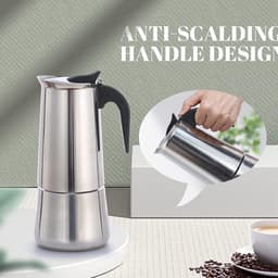 Allecto - Elektrische Koffiezetter - Moka Pot - Geschikt voor Thuis en Kamperen - 600ml - Rvs Koffiezetter - Voor Koffieliefhebbers - Modern Design — thumbnail 2