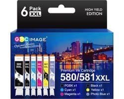 Compatibele 580 581 PB XXL Cartridges - 6 Pack voor TS8150 TS8250 TS8350 TS9150 Printer