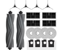 18 stuks accessoireset - Geschikt voor Mova P50 Pro Ultra - P50 Ultra - Dreame X40 Ultra Complete - X40 Master - L40 Ultra - 2 hoofdborstelen - 4 filters - 4 dweildoeken - 4 stofzakken - 4 zijborstels