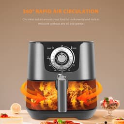 5,5 L Airfryer met Voorverwarmen en Warm Houden - Vetarm, Knapperig Koken voor 2-8 Personen — thumbnail 5