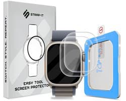 Strap-it 2-pack Screenprotector met One-Click Tool screen protector display bescherming geschikt voor Apple Watch Ultra