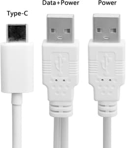USB-C naar 2x USB-A Y-Kabel met Extra Stroomvoorziening voor Externe Harde Schijf en Mobiele Apparaten — thumbnail 3