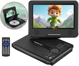 Draagbare DVD Speler Auto - 9,5" Draaibaar HD-Scherm - Draagbare DVD Speler - USB - 7.5 Inch Draaibaar HD Scherm - 4-6 Uur Speeltijd - Voor SD-kaart/USB/Sync TV - Zwart — thumbnail 1