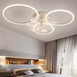Moderne Plafondventilator met Licht en Afstandsbediening - Dimbare LED Ventilatorlamp 72W, 6 Snelheden, Wit — thumbnail 4