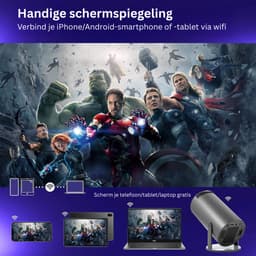 VH Supplies® Mini Beamer - Projector - Draagbare Beamer - Full HD 4K — thumbnail 2