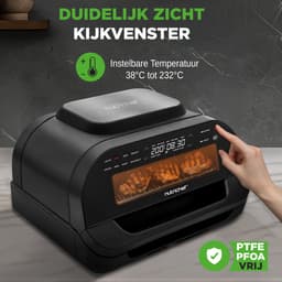 NutriChef Grill – 7 in 1 Slimme Grill & Airfryer - Smokeless Grill Kookfuncties, 6L - Slimme Thermometer - Afneembare Antiaanbak Grilplaten — thumbnail 2