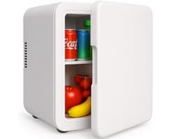 Mini koelkast 5L - Voor eten & drinken - Skincare & make-up fridge - Organizer - 12V & 220V - Koel & warm - Auto koelkast - Compact - Wit