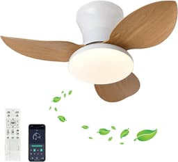 Moderne Plafondventilator met Verlichting en Afstandsbediening Dimbare Timer Stille Ventilator — thumbnail 5
