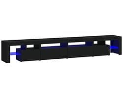 Moderne TV kast met LED verlichting 260x36.5x40cm - Zwart - Elegante Mediamöbel voor elk Interieur