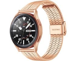 By Qubix - Geschikt voor Garmin bandje - Geschikt voor Garmin Forerunner 55 / 165 / 245 / 570 (42mm) / 645 - Stalen bandje - Champagne goud - Smartwatch bandje 20mm