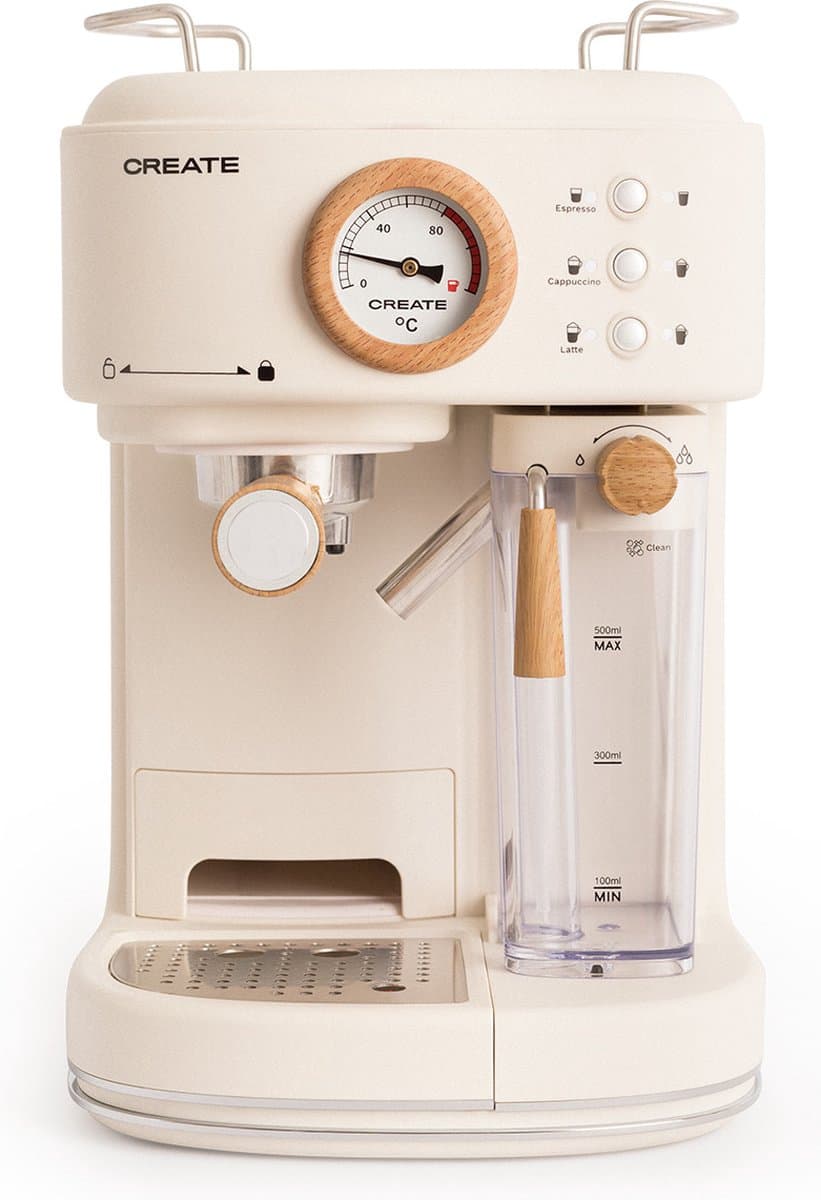 CREATE - Espressomachine - 20bar halfautomatische - Met melkreservoir - Gebroken wit - THERA RETRO PRO — afbeelding 1