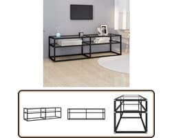 vidaXL Tv-meubel - 140x40x40,5 cm - Glas en Staal Televisie Kast - Tv Meubilair - Videokaart - Stereo Kast - Glazen Kast