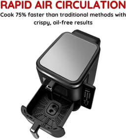 Comfy Nest CN-06184 - 2800W Airfryer - 11L - Dubbele Mand - Digitaal Opvouwbaar Zijpaneel - Kijkvenster — thumbnail 3