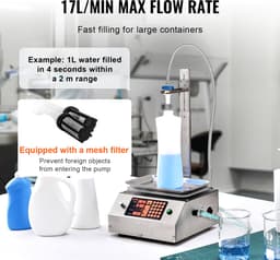 VEVOR Vloeistofvulmachine, 30-15000 G Weegcapaciteit, Automatische Flessenvulmachine, Bottelmachine, Digitale Bediening voor Melk, Water, Olie, Wijn, Dranken, Wasmiddelen, Shampoo (Enkel — thumbnail 5