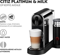 De'Longhi Nespresso CitiZ Platinum & Milk EN330.M - Koffiecupmachine - Met melkopschuimer - Stainless Steel — thumbnail 2