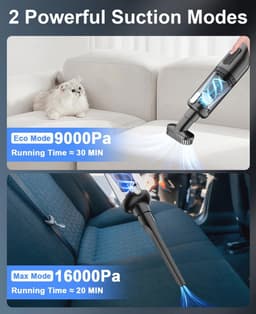 Draadloze Handstofzuiger 20000Pa - Sterke Mini Accu Stofzuiger voor Auto en Thuis — thumbnail 4