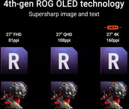 ASUS ROG Swift OLED PG27UCDM - 4K QD-OLED Gaming Monitor - DP2.1 - USB C 90W Power Delivery - 240Hz - 27 Inch — thumbnail 3