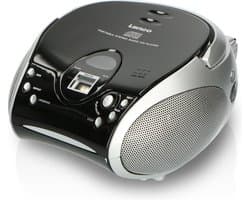 Lenco Draagbare Radio CD Speler - Stereo FM Radio en AUX – Werkt ook op batterijen - SCD-24 Zwart
