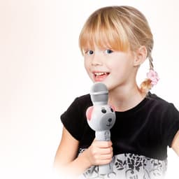 Lenco BMC-060WH - Karaoke microfoon met Bluetooth, Micro-SD kaart en AUX-uitgang - Ingebouwde Stemvervormer en LED Verlichting - Wit — thumbnail 4