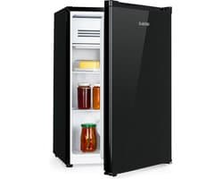 Klarstein Koelkast Delaware 75L Zwart - Mini-Koelkast met Vriesvak 4L - Compressorkoeling voor Keuken voor Kantoor - LED Schappen - Compact Koelkast Vrijstaande Koelkast Kleine Koelkast Fridge - voor Kleine Huishoudens voor Studentenkamer