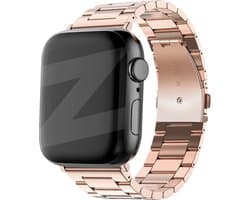 Bandz stalen band 'Classic' geschikt voor Apple Watch 1/2/3/4/5/6/7/8/9/SE - Maat: 38 / 40 / 41 / 42mm - Hoogwaardig stalen materiaal smartwatch bandje - Gemakkelijk in te korten met de meegeleverde toolkit - roségoud stalen Apple Watch bandje