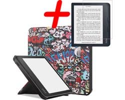 Hoes Geschikt voor Kobo Libra 2 Hoesje Bookcase Cover Hoes Trifold Met Screenprotector - Hoesje Geschikt voor Kobo Libra 2 Hoes Cover Case - Graffity