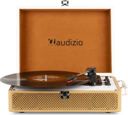 Bluetooth platenspeler met speakers - Audizio RP119 - Model 2025 - Retro platenspeler - Goud/Wit — thumbnail 1