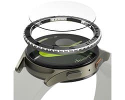 Ringke Bezel Styling + Tempered Glass Geschikt voor Samsung Galaxy Watch 7 40MM - RVS Watch Cover + Screen Protector - 40-96 Zwart