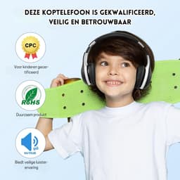 StayPowered Bluetooth Hoofdtelefoon voor Kinderen - Veilig en Kwalitatief Geluid - 85/94 dB Volumeregeling - 40 Uur Batterij - HD Microfoon - Opvouwbaar en Verstelbaar - Snelle Bluetooth 5.4 - Zwart - Levering Sneller dan Aangegeven! — thumbnail 2