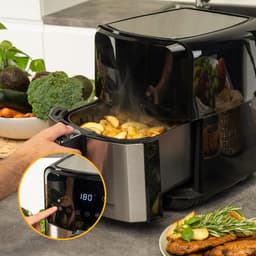 TZS First Austria Airfryer - Heteluchtfriteuse - 5L - 1700W - 80ºC tot 200ºC - Digital Touchscreen - Zwart — thumbnail 3