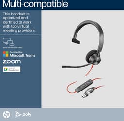 HP Poly Blackwire C3310-M – On-ear headset – Mono – Zwart – Ruisonderdrukking — thumbnail 4