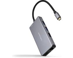 Nanocable 10.16.1009 laptop dock & poortreplicator Bedraad USB 3.2 Gen 1 (3.1 Gen 1) Type-C Grijs