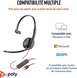 HP Poly Blackwire C3210 – Over-ear headset – Kabel – Mono – Zwart — thumbnail 4