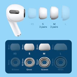MMOBIEL 4 Paar Vervangende Oordopjes Tips Geschikt voor AirPods Pro Gen 1 & 2 - Antislip Siliconen Oordopjes met Ruisonderdrukkingsgat, Draagbare Opbergdoos en Passen in Oplaadcase – 2x S, 2x M – Wit — thumbnail 2