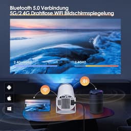 Mini-beamer 4K 180 graden draaibaar - draagbare projector - kleine videoprojector - mobiele telefoon - automatische keystone correctie - thuisbioscoop - compact Mini Beamer — thumbnail 5