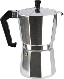 Aluminium moka/koffiemaker met 12x RVS kopjes - Koffiezetapparaat met mokken - Italiaanse koffiezetter — thumbnail 3