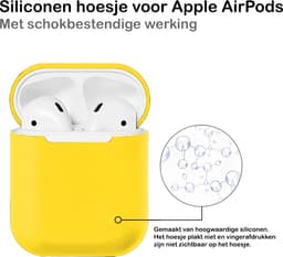 Hoesje - Geschikt voor Apple Airpods 2 - Siliconen Dun Met Clip - Case Cover - Silicone Hoes - Geel — thumbnail 3