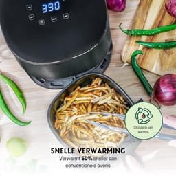 StayPowered Luchtfriteuse - Gezond en Snel Koken - Digitale Touchscreen-bediening - 8 Voorinstellingen - 5-in-1 Multikoker - Geen Voorverwarmen Nodig - Vaatwasmachinebestendig - Compact Ontwerp - Matzwart - Levering Sneller dan Aangegeven! — thumbnail 5