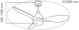 CristalRecord - Plafondventilator Stel Ø 120 cm zwart — thumbnail 4