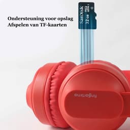 KINSI Kids Bluetooth Headset met Volumebegrenzing | Bluetooth 5.0 & 3.5mm Jack | MicroSD Ondersteuning | Lange Batterij (8 uur) | 2 Modi: Draadloos & Bedraad — thumbnail 4