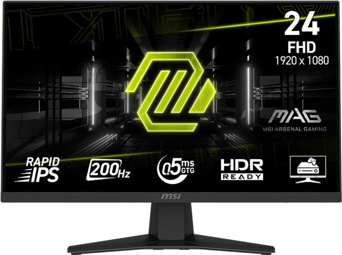 MSI MAG 244F - Full HD Gaming Monitor - Rapid IPS - 200hz - 24 inch — afbeelding 1