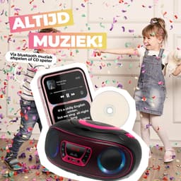 Denver Draagbare Radio CD Speler Kinderen - Bluetooth - Lichteffecten - Boombox - AUX - FM - TCL212BT - Roze — thumbnail 4