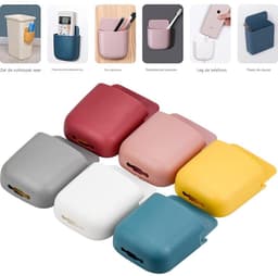 Telefoonhouder stopcontact - 6 Stuks - Afstandsbediening Houder - Opbergdoos voor wandmontage - organizer aan de muur - Muurhouder - Telefoon wandhouder - ABS - Zelfklevende - wand organizer - 2.5 x 8 x 11.5 cm — thumbnail 4