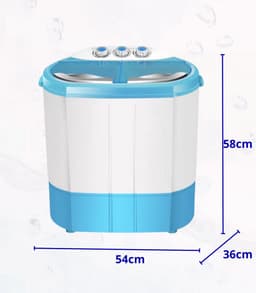 Klein en Efficiënte Mini Wasmachine met Dubbele Trommel, Centrifuge en Droogzwierder - Perfect voor Camping, Kleine Ruimtes en Reizen — thumbnail 4
