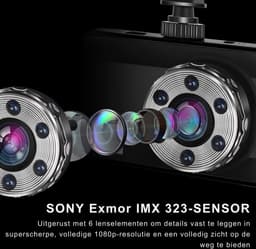 Dual Dashcam - Dashcam Voor Auto 1080p Full HD - Voor en Achter Camera Met 3-inch Lcd-Display – Auto Camera Met Bewegingsdetectie - Nachtzicht - Versnellingssensor — thumbnail 2