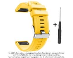 Geel Siliconen horlogebandje geschikt voor Garmin Fenix 5 (& 5 Plus & Sapphire) / Forerunner 935/945 / Quatix 5 &5 Sapphire / Fenix 6 &6 Plus / Approach S60 & S62 / MARQ devices / D2 Delta – Quickfit Compatibel – 22 mm yellow smartwatch band