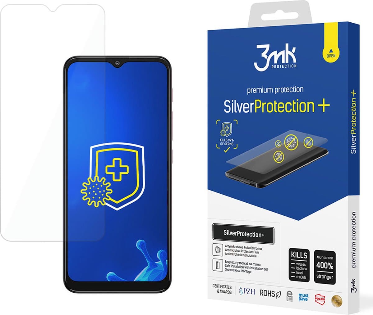 3MK Silver Protect+ - Beschermfolie - Antymikrobowa - Motorola Moto G30 - Transparant — afbeelding 1